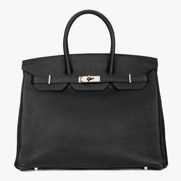 Hermes Birkin 35 Black Taurillon Clemence Leather Tote - Picture 1 of 16